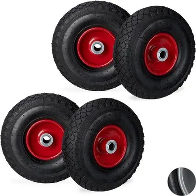 Productafbeelding van Vierdelig luchtbandvelg 3,00-4 - Velg met luchtvering - Reserveband, 360x85 mm