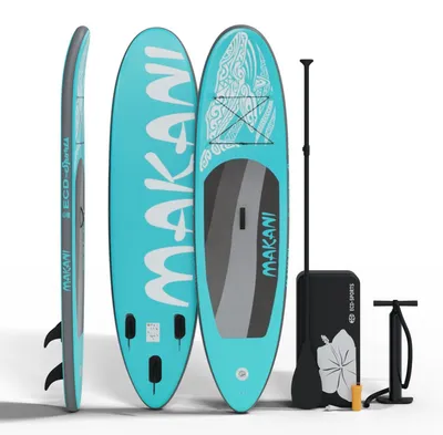 Produktbild von Stand Up Paddle Board MAKANI Türkis Allround SUP Komplettset 320 cm Drop-Stitch-Kern bis 120 kg 3 Finnen Tragetasche Anfänger Fortgeschrittene aufblasbar