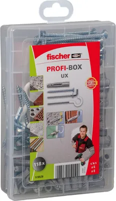 Zdjęcie produktu dla Fischer 518526 kotwa wkręcana / kołek rozporowy 77 szt. zestaw wkrętów i kołków rozporowych