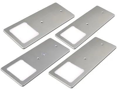 Produktbild von kalb | Silber 5W - sehr flache Küchenleuchte mit Touch-Dimmfunktion 4er Set warmweiß