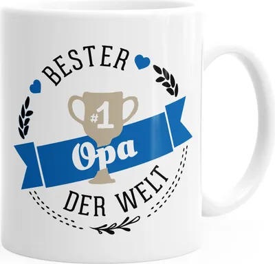 Produktbild von Kaffee-Tasse bester Opa der Welt Geschenk für Opa MoonWorks® weiß unisize