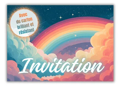 Einladungskarten Regenbogen, 12 Stück, A6, für Kindergeburtstag