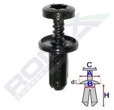 Produktbild von 10x ROMIX Spreizniet A82032 für RENAULT Clio III Schrägheck (BR0/1, CR0/1) 6mm 14,4mm 10mm