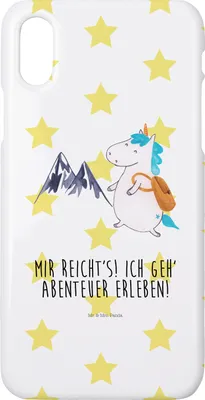 Produktbild von Mr. & Mrs. Panda Iphone 10 Handyhülle Einhorn Bergsteiger - Weiß - Geschenk, Abenteuer, Unicorn, X, Reisen, Urlaub, Cover, Einhörner, Handy, Case