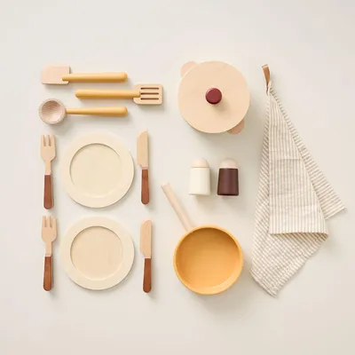 Produktbild von Küchenset aus Holz «Noyer» | 14-teilig