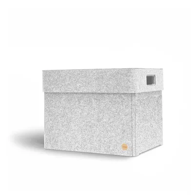 Produktbild von Aufbewahrungsbox CLASSIC Filz 43 x 32,5 x 32,5 cm mit Deckel in hellgrau meliert