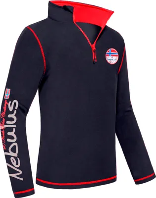 Produktbild von Nebulus Fleecepullover BRENT Herren, warmer Fleecepullover, Pulli aus Fleece mit Half Zip Reißverschluss, P6740 - Herren, schwarz-rot, XXL