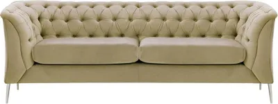 Image de Canapé 2,5 places Chesterfield Modern-Velluto 3-Métal chromé