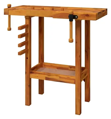 Produktbild von Werkbank mit Schraubstock 92x48x83cm aus Akazienholz