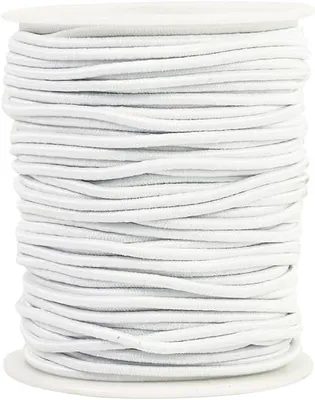 Imagen del producto de Cuerda elástica de 2 mm x 30 m, color blanco, resistente a la intemperie, ideal para camping
