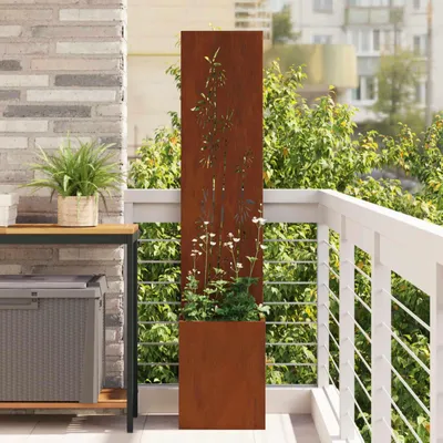 Obrázok produktu pre Maison Exclusive – Sieťka na ochranu súkromia do záhrady, kvetinový vzor, hrdzavá farba, 32 x 32 x 150 cm