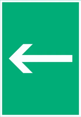 Produktbild von Richtungspfeil links Schild hochkant weiss grün Pfeil A4 (210x297mm)