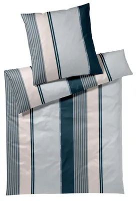 Produktbild von JOOP Bettwäsche Herringbone Stripes ocean 135x200 cm + 40x80 cm