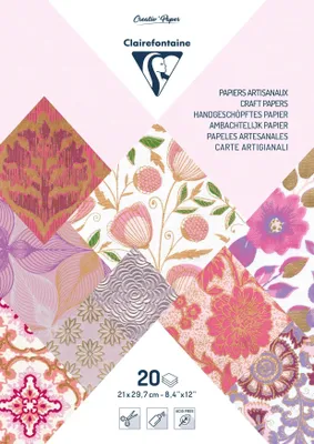 Produktbild von Clairefontaine 3x Papiere aus aller Welt, Block geleimt A4, 20 Blatt - 95093C