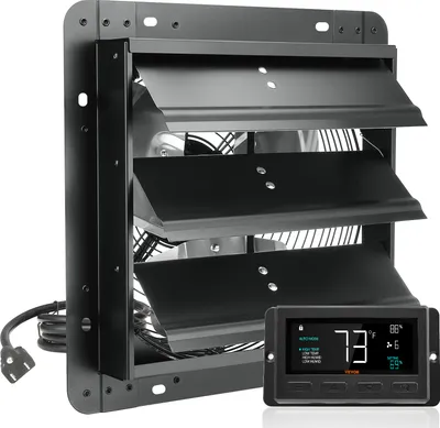 Produktbild von VEVOR Abluftventilator, 305 mm, Temperatur-Feuchtigkeitsregler, EC-Motor, 904 CFM, Wandlüfter mit variabler Geschwindigkeitsregelung zur Wandmontage, Belüftung und Kühlung für Gewächshäuser, Garagen