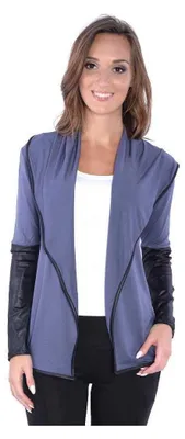 Produktbild von Damen Cardigan mit PolyurethanÄrmeln Bolero; Gr. S/M; Grafit