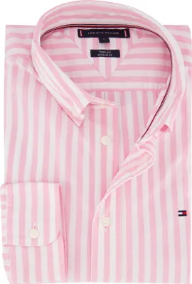 Produktbild von Tommy Hilfiger Hemd gestreift rosa Regular Fit Baumwolle
