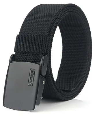 Imagen del producto de Cinturón - Lona de nailon - Hebilla - Ajustable - Negro - Para hombre - Uso diario y aire libre