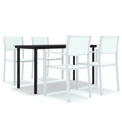 Image de vidaXL Ensemble de jardin 5 pièces blanc