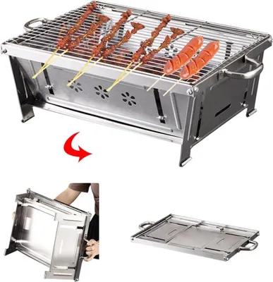 Immagine prodotto di Barbecue portatile a carbonella - leggero e in acciaio inox - 1 pezzo