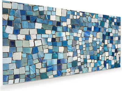 Produktbild von Glasbild 60x30cm in XXL für Wohnzimmer, Schlafzimmer Motiv Bunte Kachelmuster