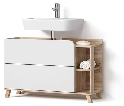 Produktbild von Waschbeckenunterschrank Livinity Marano Sonoma/Weiß 100 x 65 cm mit 2 Schubladen, Model 62517