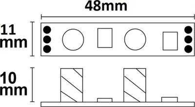 Produktbild von ISOLED 113724 LED Mini PWM-Dimmer weißdynamisch zum Einbau unter Profilcover, 1 Kanal, 12-24V DC 2x3A