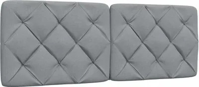 Image de Coussin de tête de lit gris clair 140 cm tissu