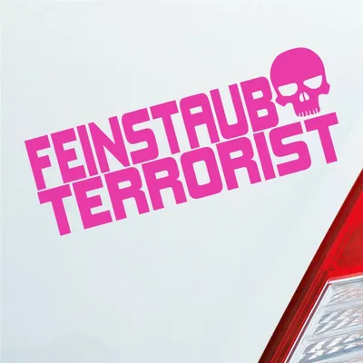 Produktbild von Auto Aufkleber Feinstaub Terrorist Tuning 15x6 cm Pink Sticker Heckscheibenaufkleber
