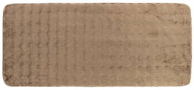 Zdjęcie produktu dla TENDANCE Mata do łazienki, dywanik pod prysznic, 50 x 120 cm, mata do łazienki w kolorze taupe z efektem futra, dywanik łazienkowy