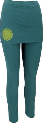 Produktbild von Yoga-Hose, Leggings mit Minirock Bio Baumwolle Yogi - Emerald/lemon, Damen, Grün, Baumwolle(Bio),Elasthan, Größe: S
