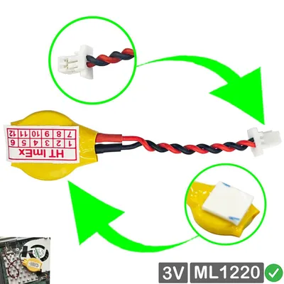 Produktbild von Wiederaufladbar CMOS ML1220 Batterie mit Stecker für z.B. MSI Notebook Laptop PC