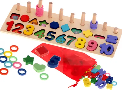 Produktbild von Montessori drevený triedič čísel 3v1 13x36cm