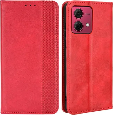 Produktbild von Motorola Moto G84 Hülle - Coverup Vintage Style Klapphülle - Rot