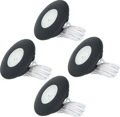 Produktbild von hoftronic LED Einbaustrahler 3W 2700K IP44 Schwarz 4er Set
