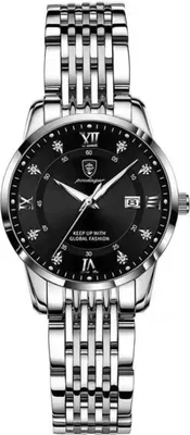Produktbild von Elegante Damenuhr POEDAGAR LA-35030 in Silber/Schwarz KP35030