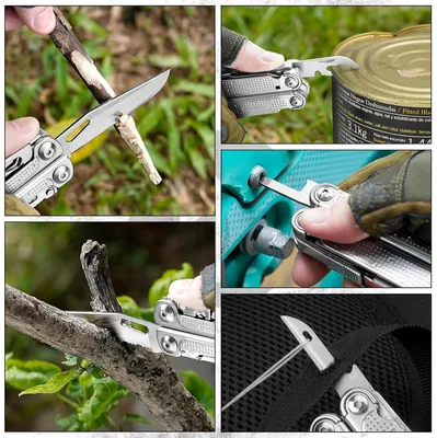 Produktbild von Faltbare Edelstahl-Multitool-Zange mit verbessertem Scherer und Schraubendreher - Geburtstagsgeschenk für Papa, Männer und Camping