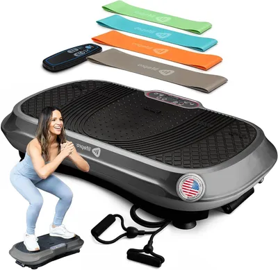 Produktbild von Vibrationsplatte – Trainingsgerät – Fitnessplattform – Heimtraining – 99 Geschwindigkeitsstufen – Inklusive Laufbänder – Schwarz