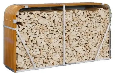 Imagen del producto de Soporte para madera, acero galvanizado de alta resistencia, sistema de almacenamiento exterior, color marrón