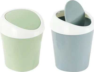 Obrázek produktu pro Mini plastový odpadkový koš, malý stolní odpadkový koš s výklopným víkem pro domácnost, kancelář, kuchyň, toaletní stolek, ložnici, koupelnu