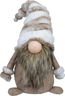 Produktbild von Weihnachten großer Deko Wichtel 40cm (60cm) Figur sitzend braun-weiß