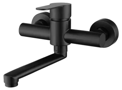 Obrázek produktu pro Kuchyňská baterie, nástěnná montáž, otočná o 360°, jednopáková, z nerezové oceli 304, výtok 180 mm, pro kuchyň