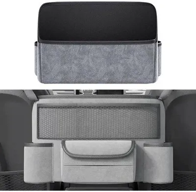Image de Organisateur de voiture en cuir de haute qualité - Accessoire universel pour l'intérieur de la voiture - Filet décoratif pour automobile - Organisateur pour voiture - Accessoire d'intérieur - Dimensions : 38 x 14 x 24,5 cm