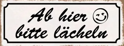 Produktbild von vianmo Holzschild 10x27 cm Ab hier bitte lächeln Dekoration