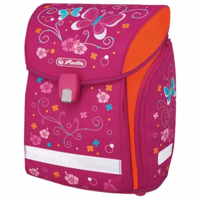 Immagine prodotto di HERLITZ Zaino scolastico per ragazze e ragazzi adolescenti Motivo BUTTERFLY Zaino BUTTERFLY rosa