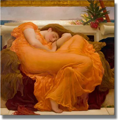 Produktbild von TPFLiving Kunstdruck LW-531 (OHNE RAHMEN) Poster - Leinwand - Wandbild - Hochauflösender Giclée-Druck, langlebig und hochwertig - Frederic Leighton - Flaming juni - Größe: 100x100cm