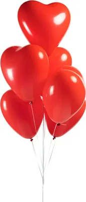 Produktbild von 6 Luftballons Herz Form in Rot 30cm