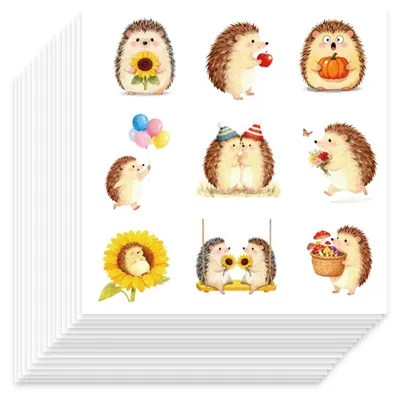 Tieraufkleber 450 Stück, 50 Blatt, selbstklebend, Igel-Design