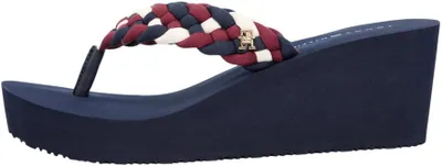 Produktbild von Tommy Hilfiger Damen Flip Flops Wedge Braided Summer mit Keilabsatz, Mehrfarbig
