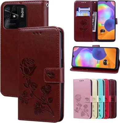 Produktbild von König Design Hülle kompatibel mit Xiaomi Redmi 10C Kunstleder Handyhülle - Handy Case Braun